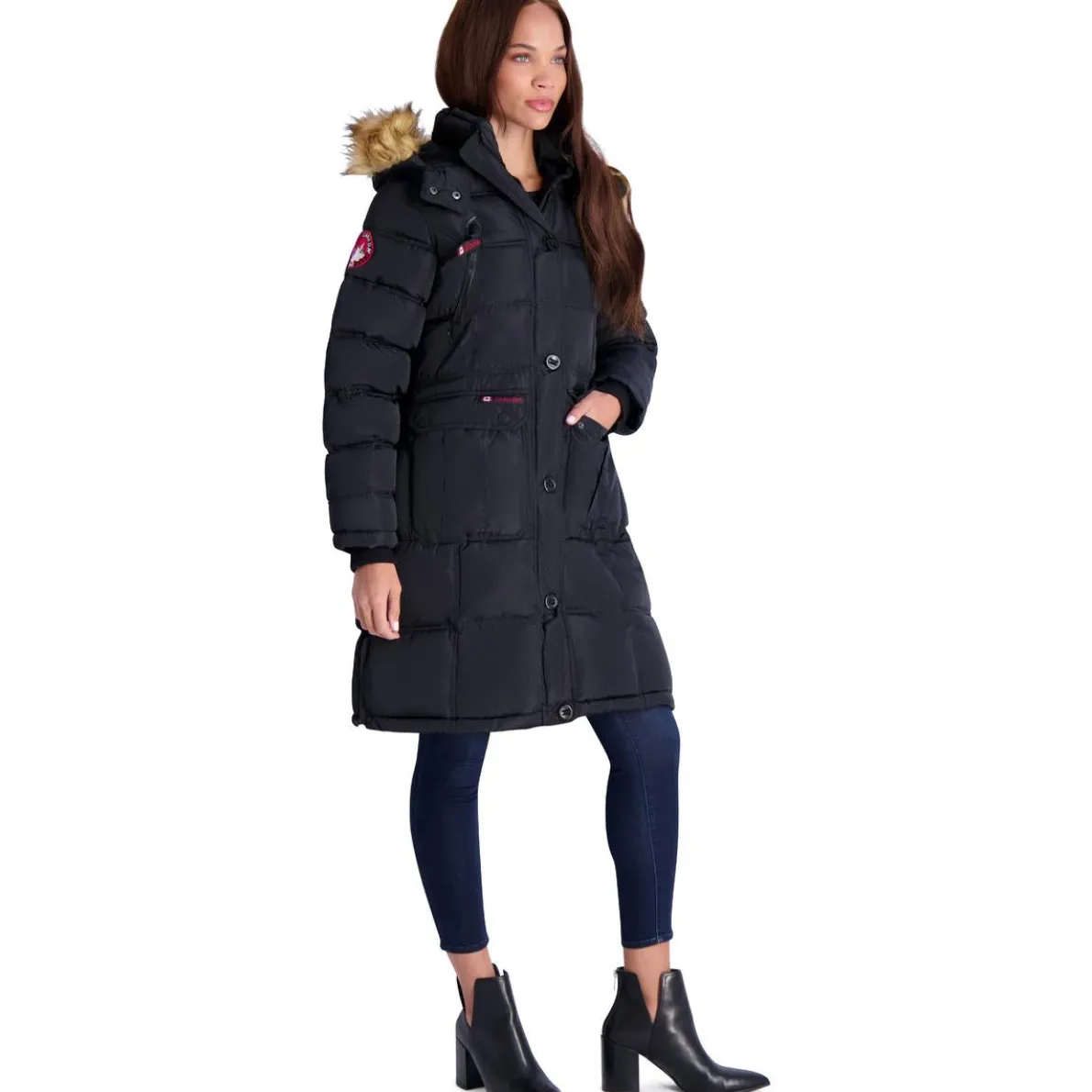 Puffer Coat for Women- Long Faux Fur Insulated Winter Jacket