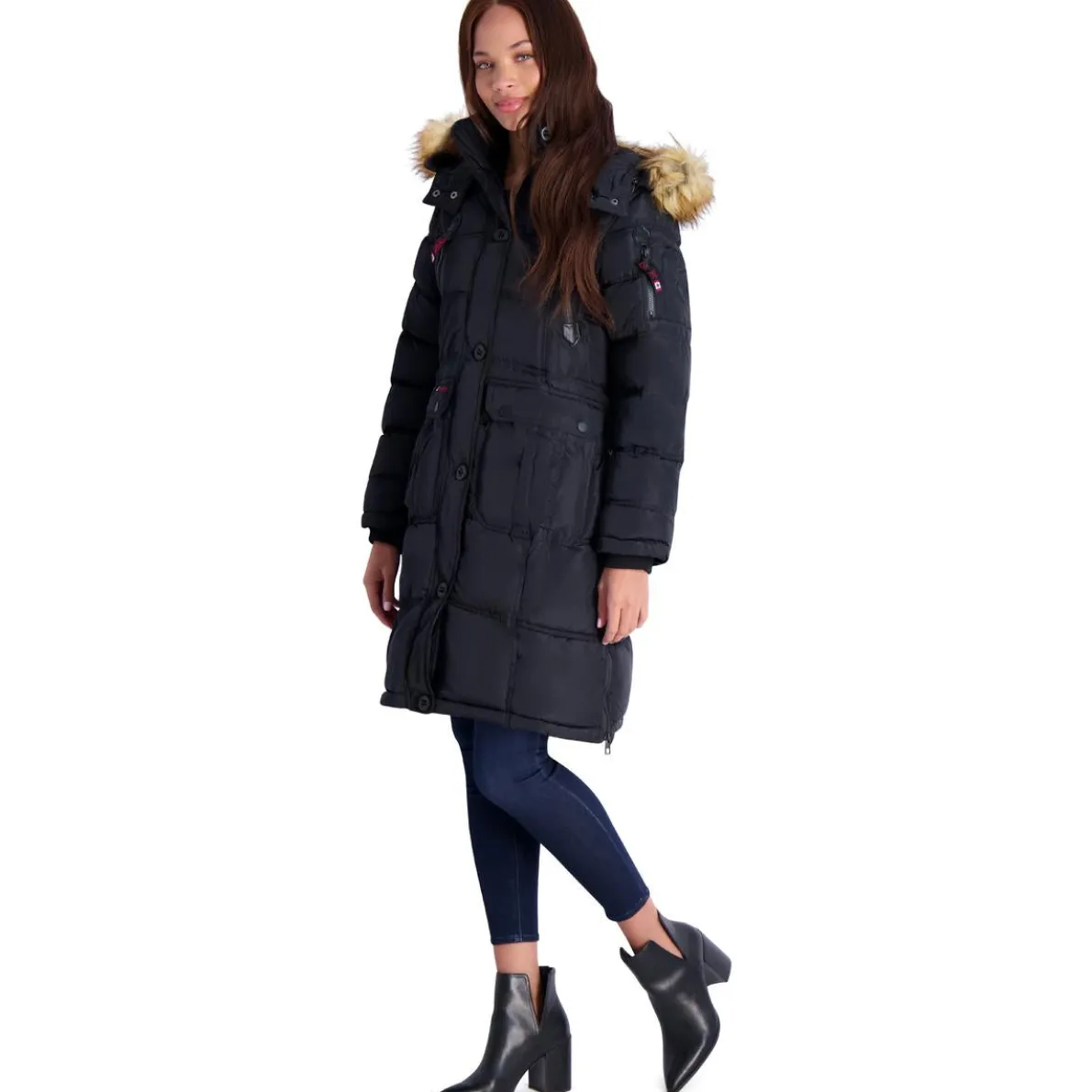 Puffer Coat for Women- Long Faux Fur Insulated Winter Jacket