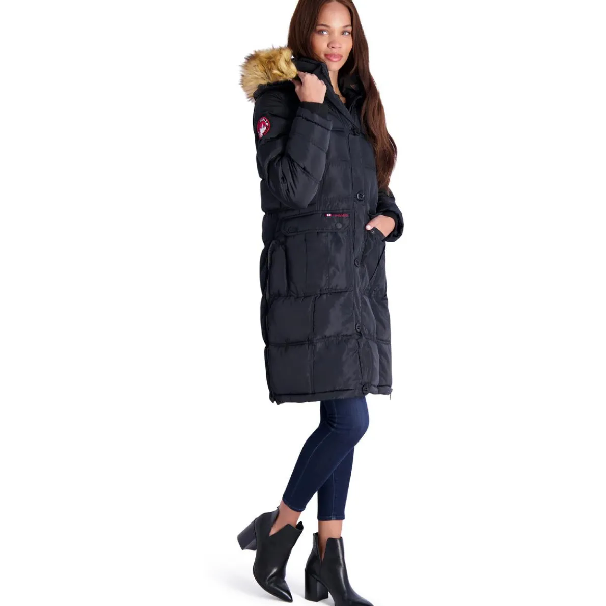 Puffer Coat for Women- Long Faux Fur Insulated Winter Jacket