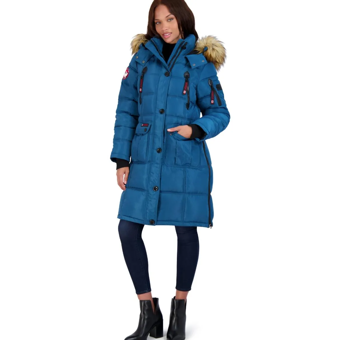 Puffer Coat for Women- Long Faux Fur Insulated Winter Jacket