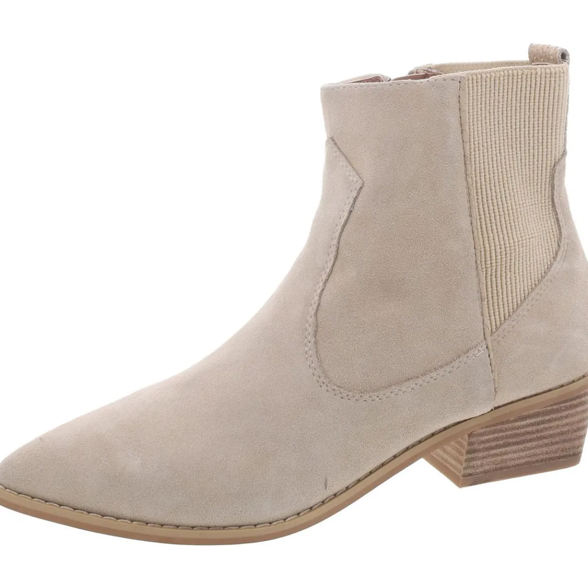 Faux Suede Block Heel Ankle Boots