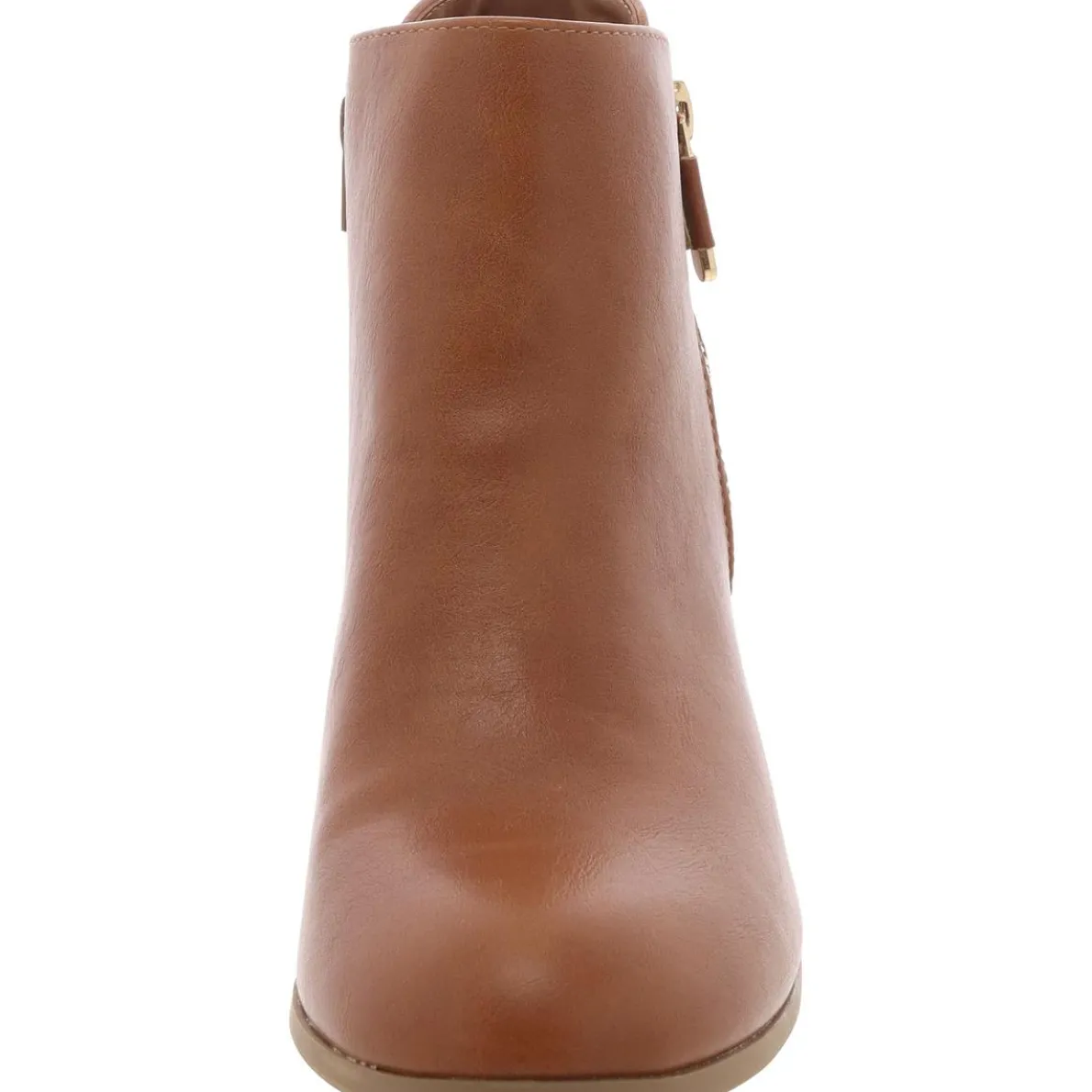 Zipper Faux Leather Ankle Boots