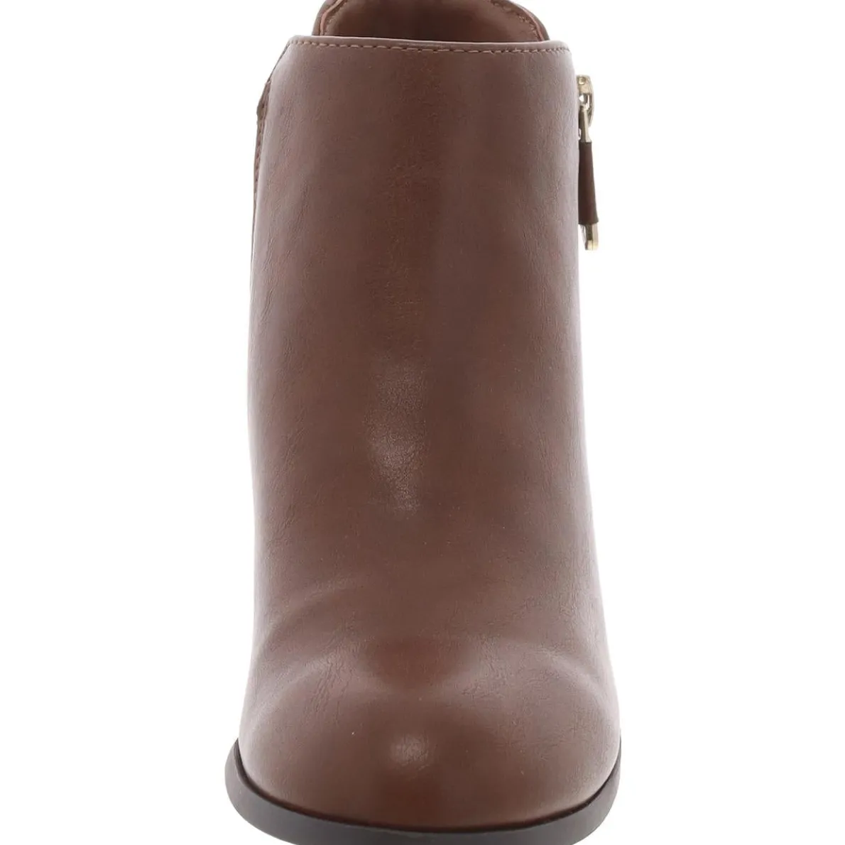 Zipper Faux Leather Ankle Boots