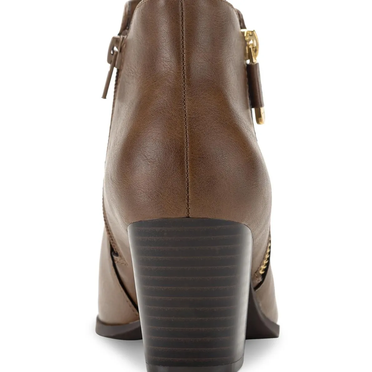 Zipper Faux Leather Ankle Boots