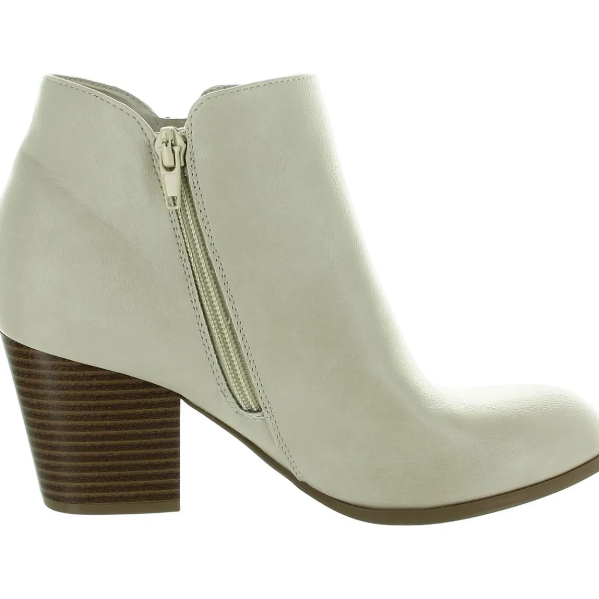 Zipper Faux Leather Ankle Boots