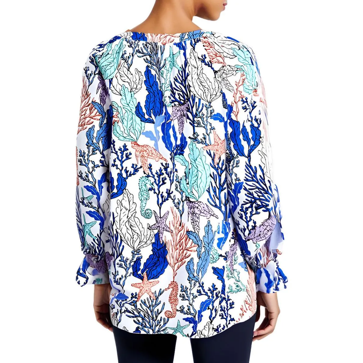 Printed Linen Pullover Top
