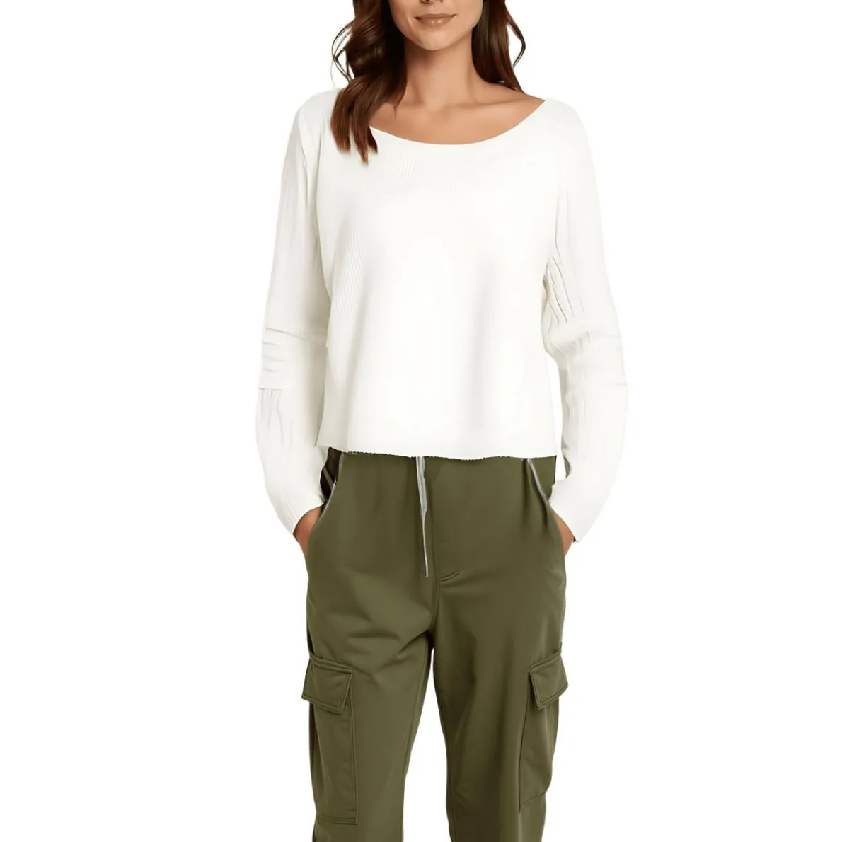 Ribbed Cable Knit Pullover Sweater