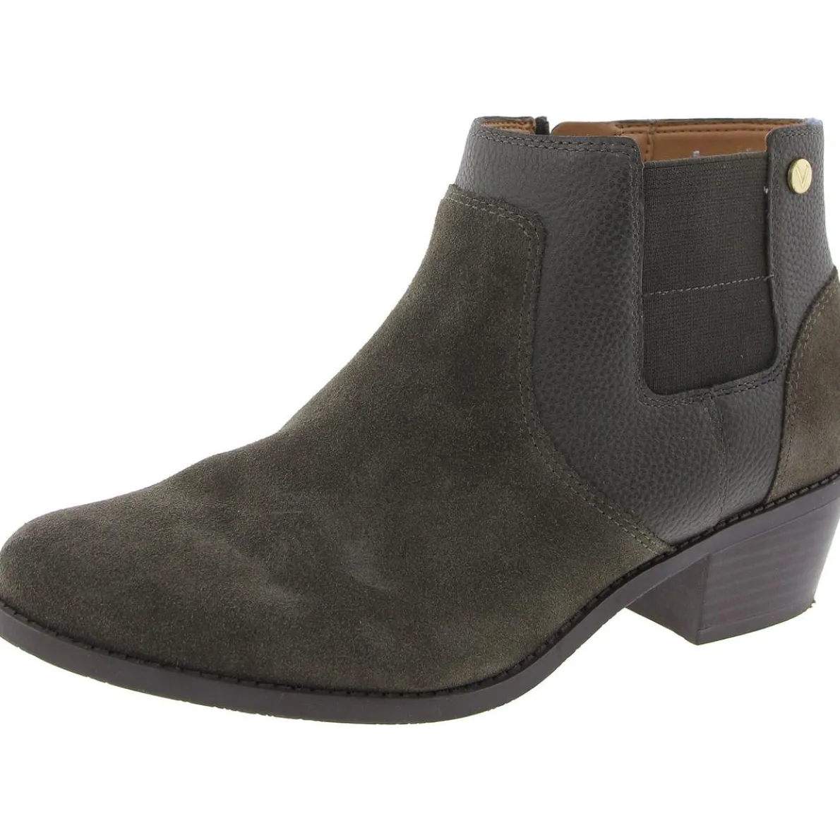 Finn Zipper Block Heel Ankle Boots