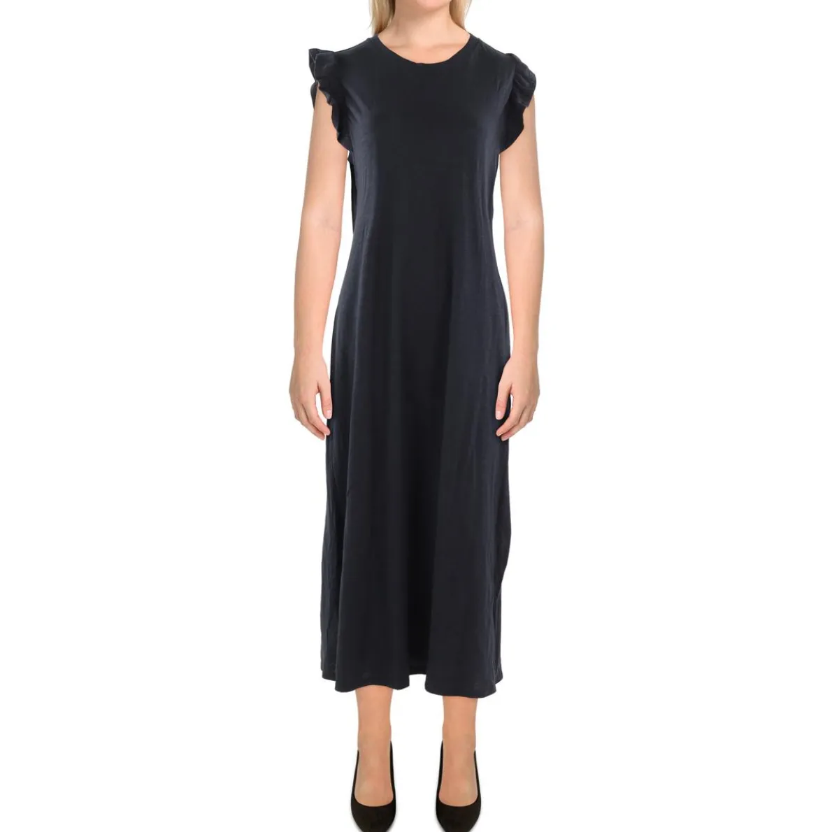 Maeve Ruffled Slub Midi Dress