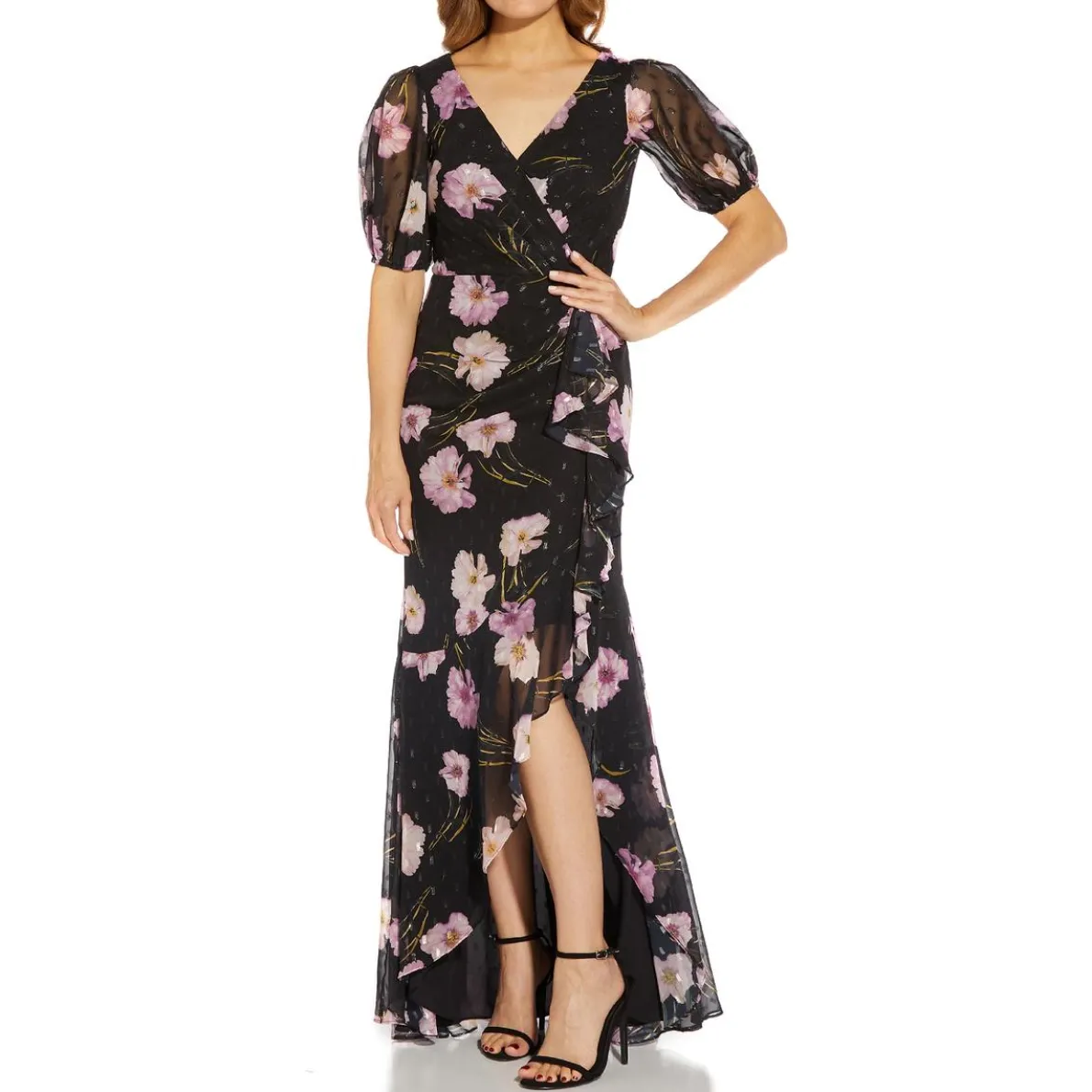 Ruffled Maxi Evening Dress