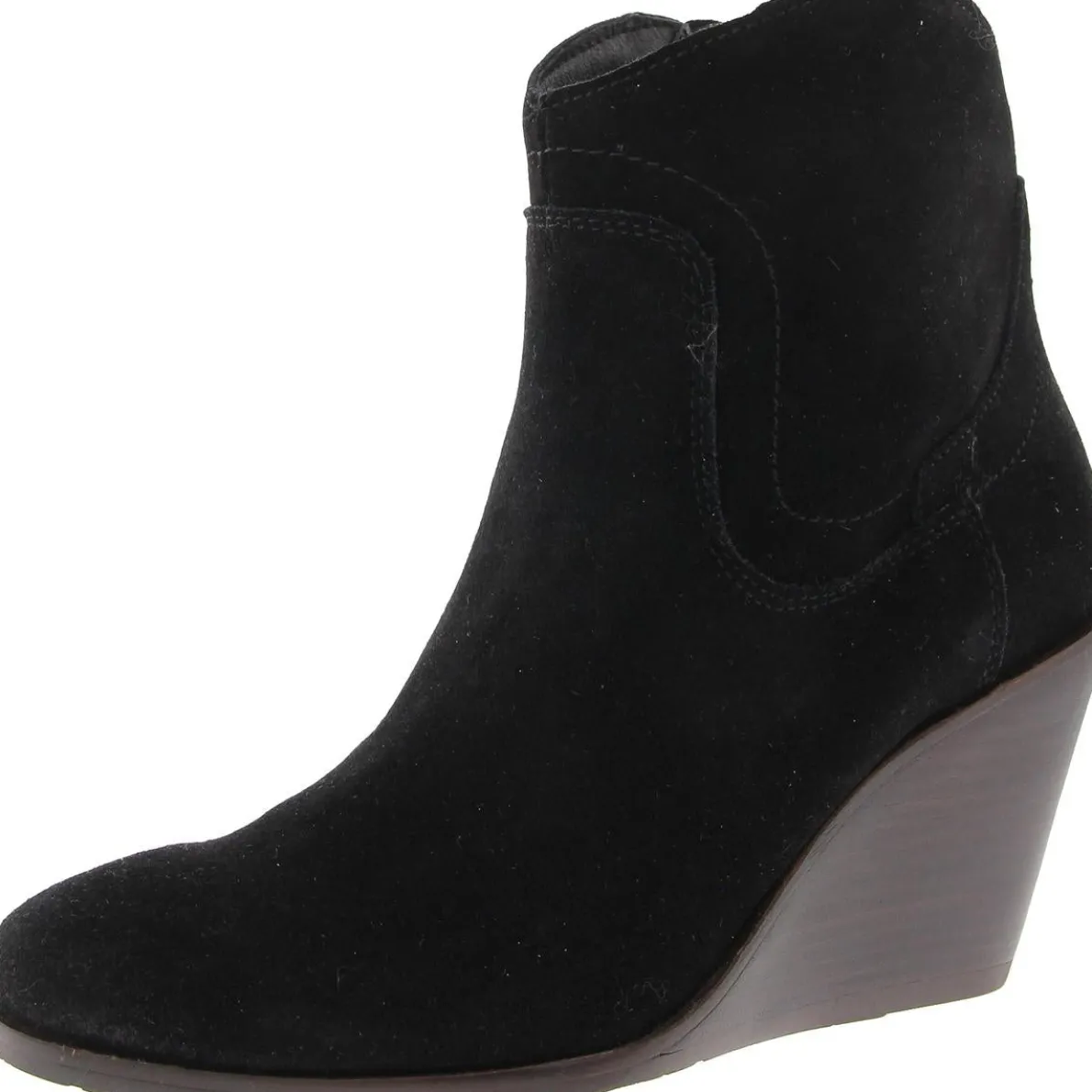Waltz Zipper Suede Wedge Boots