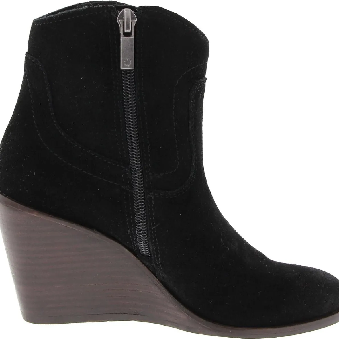 Waltz Zipper Suede Wedge Boots