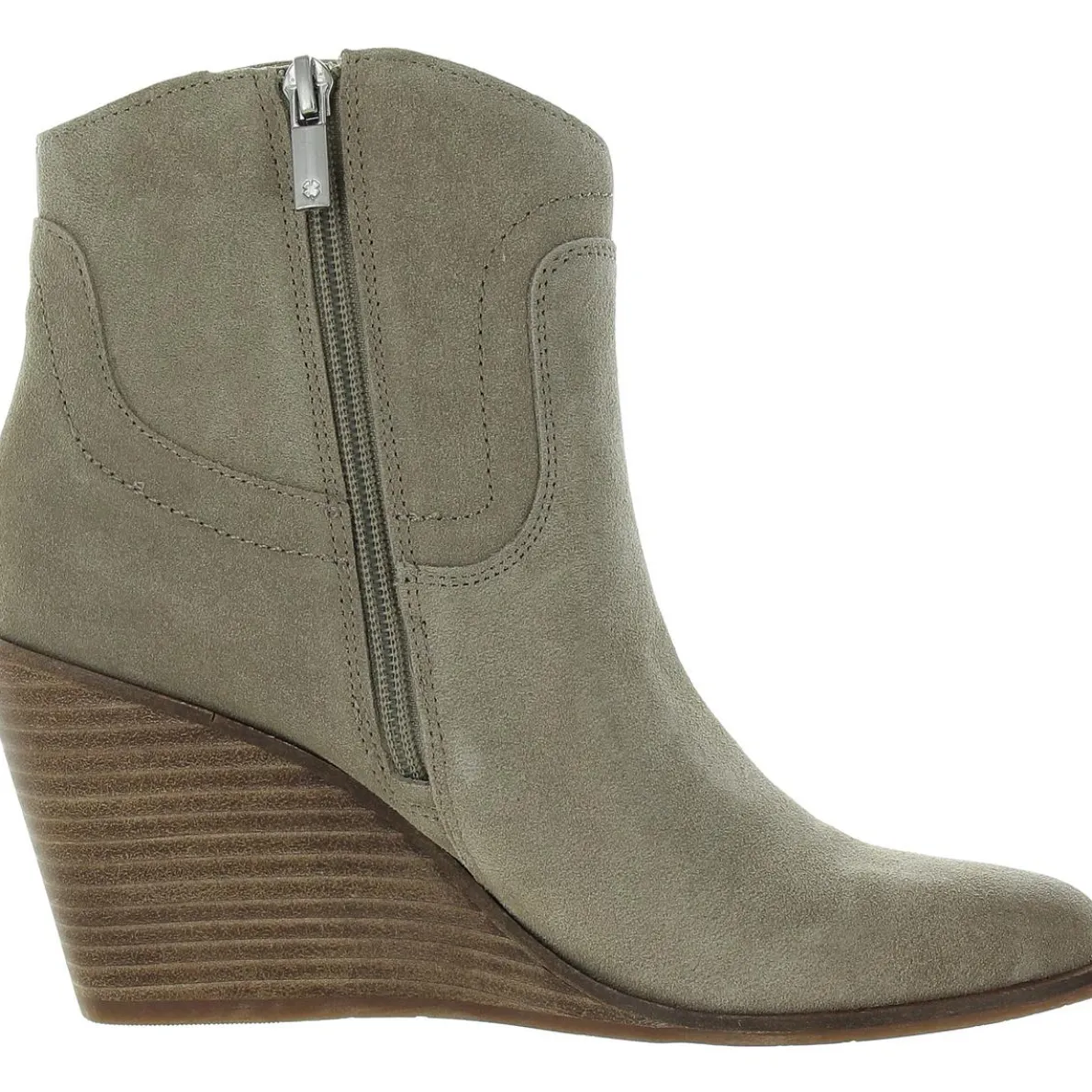 Waltz Zipper Suede Wedge Boots