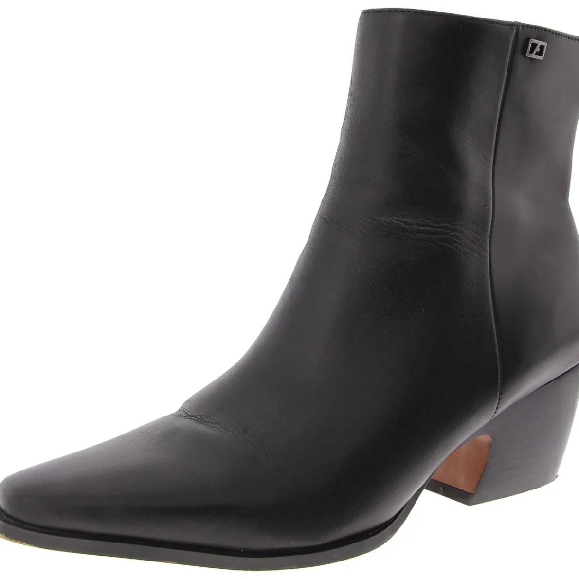Vivian Leather Zipper Ankle Boots