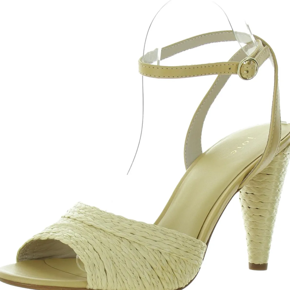 Calan Leather Raffia Heels
