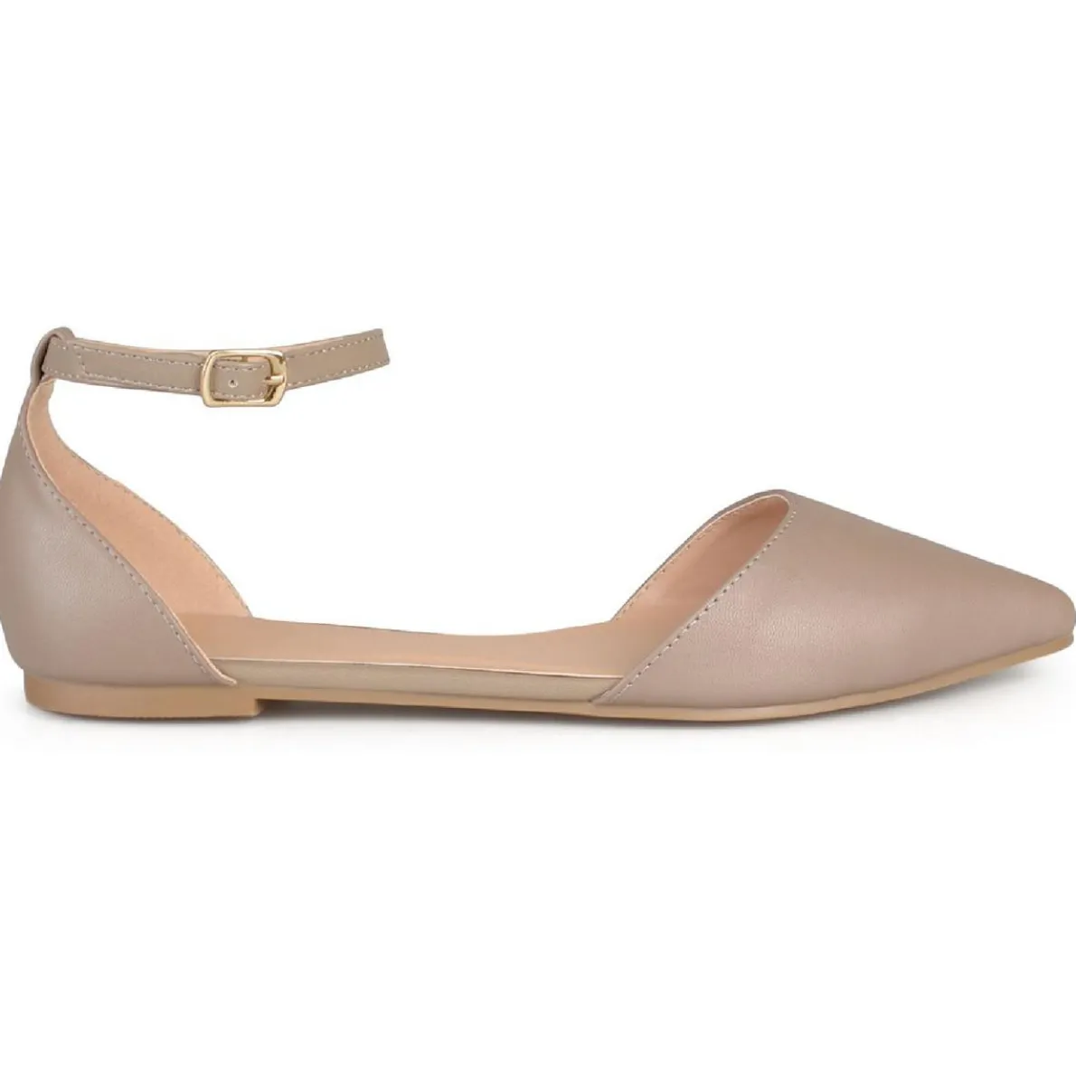 Reba Padded Insole Ankle Strap Pointed Toe Flats