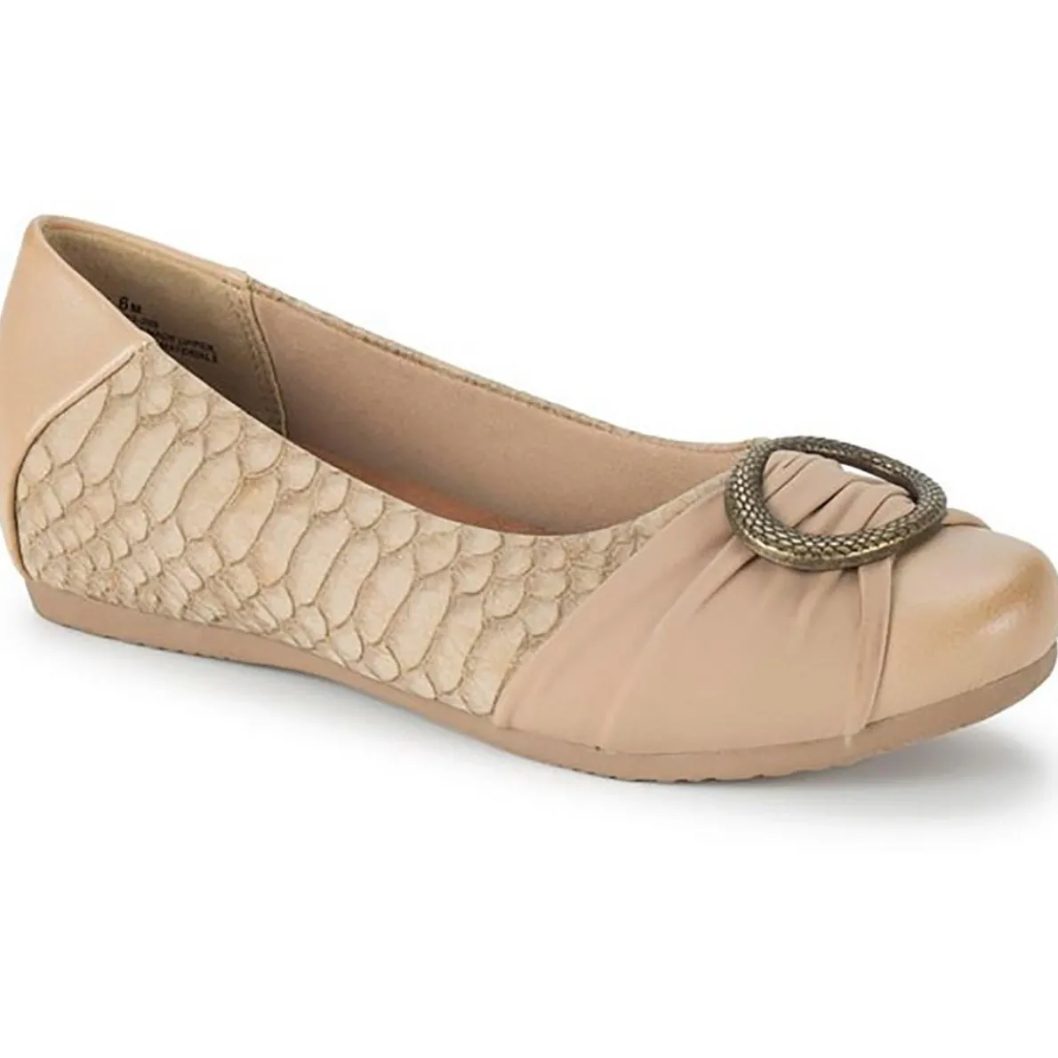 Mabely Faux Leather Embellished Ballet Flats