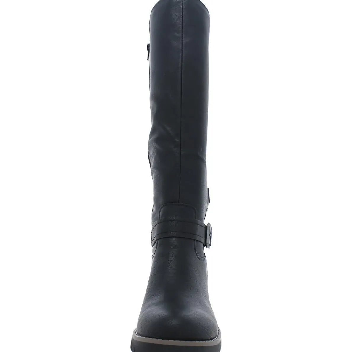 Blakelyy Faux Leather Buckle Knee-High Boots