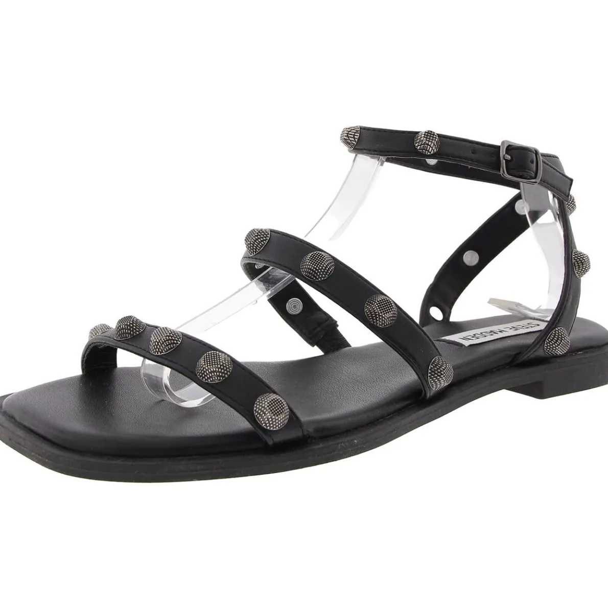 Veronica Embellished Faux Leather Ankle Strap