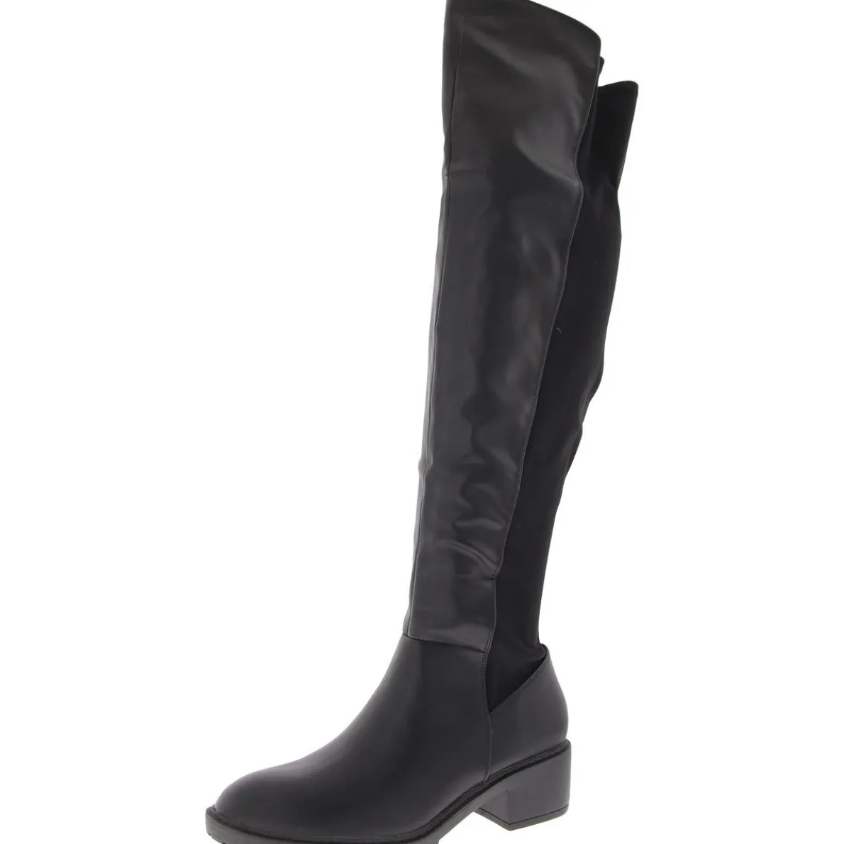 Faux Leather Lugged Sole Over-The-Knee Boots