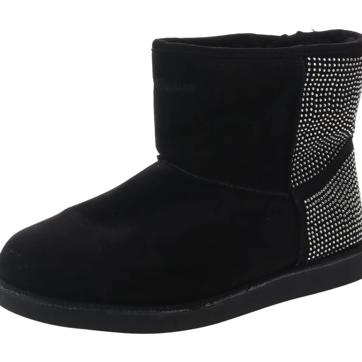 Kitten Rhinestone Faux Fur Ankle Boots