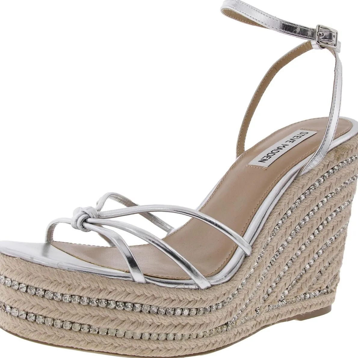Mya Woven Faux Leather Wedge Sandals