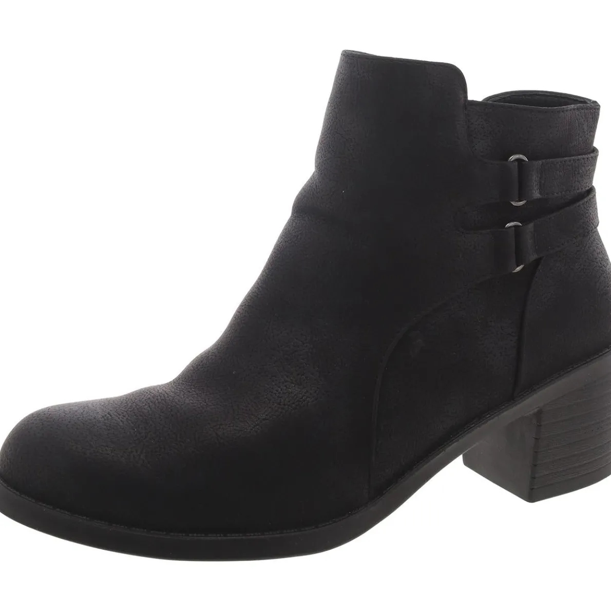 Faux Leather Casual Ankle Boots