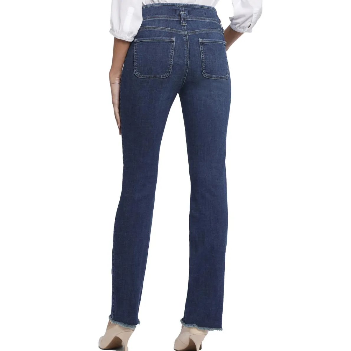 Marilyn Frayed Hem Denim Straight Leg Jeans
