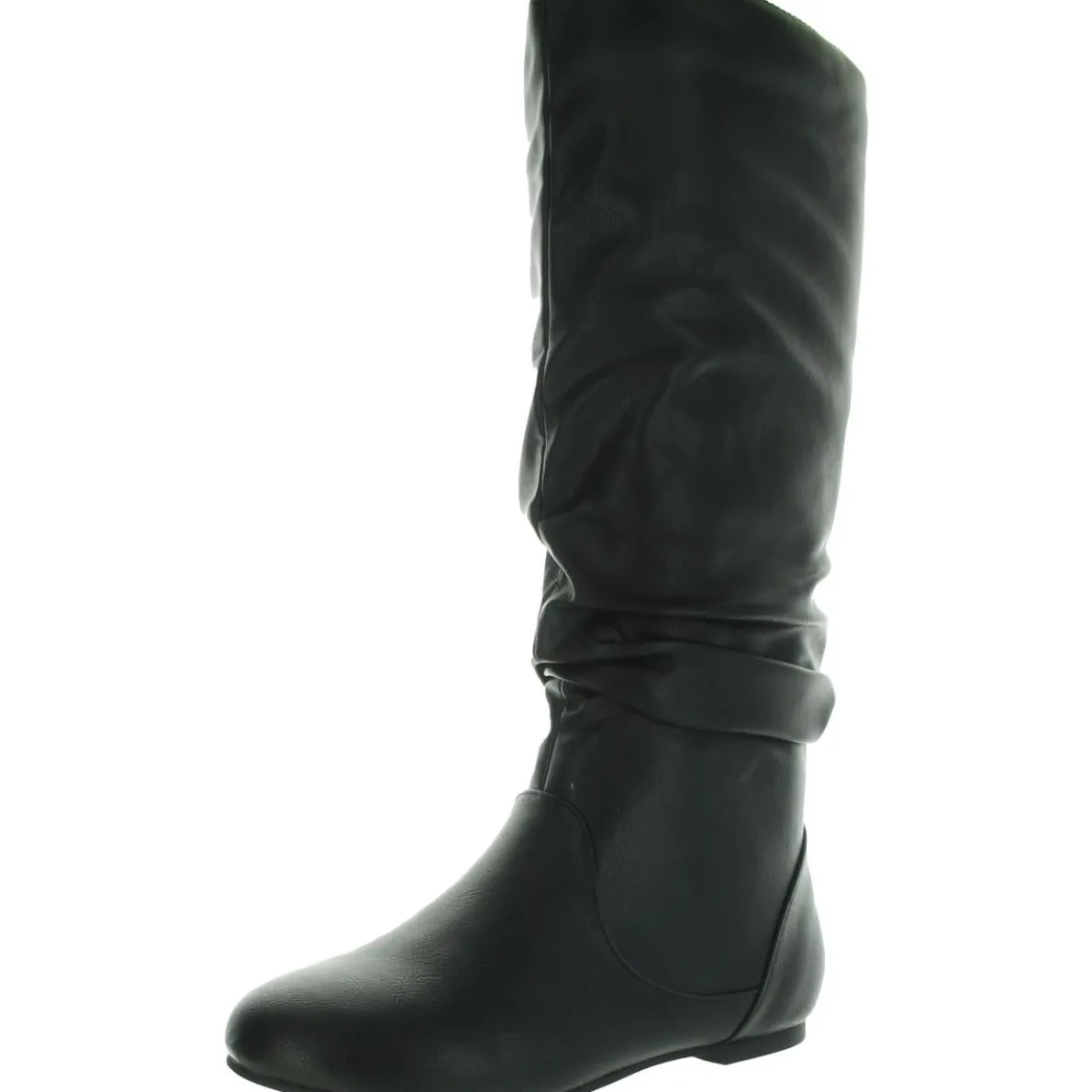 Slouchy Faux Leather Knee-High Boots