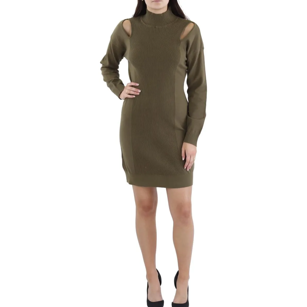 Cut-Out Knit Sweaterdress