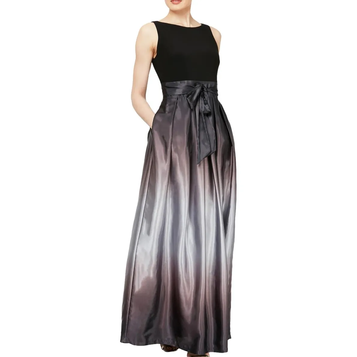 Petites Ombre Satin Evening Dress
