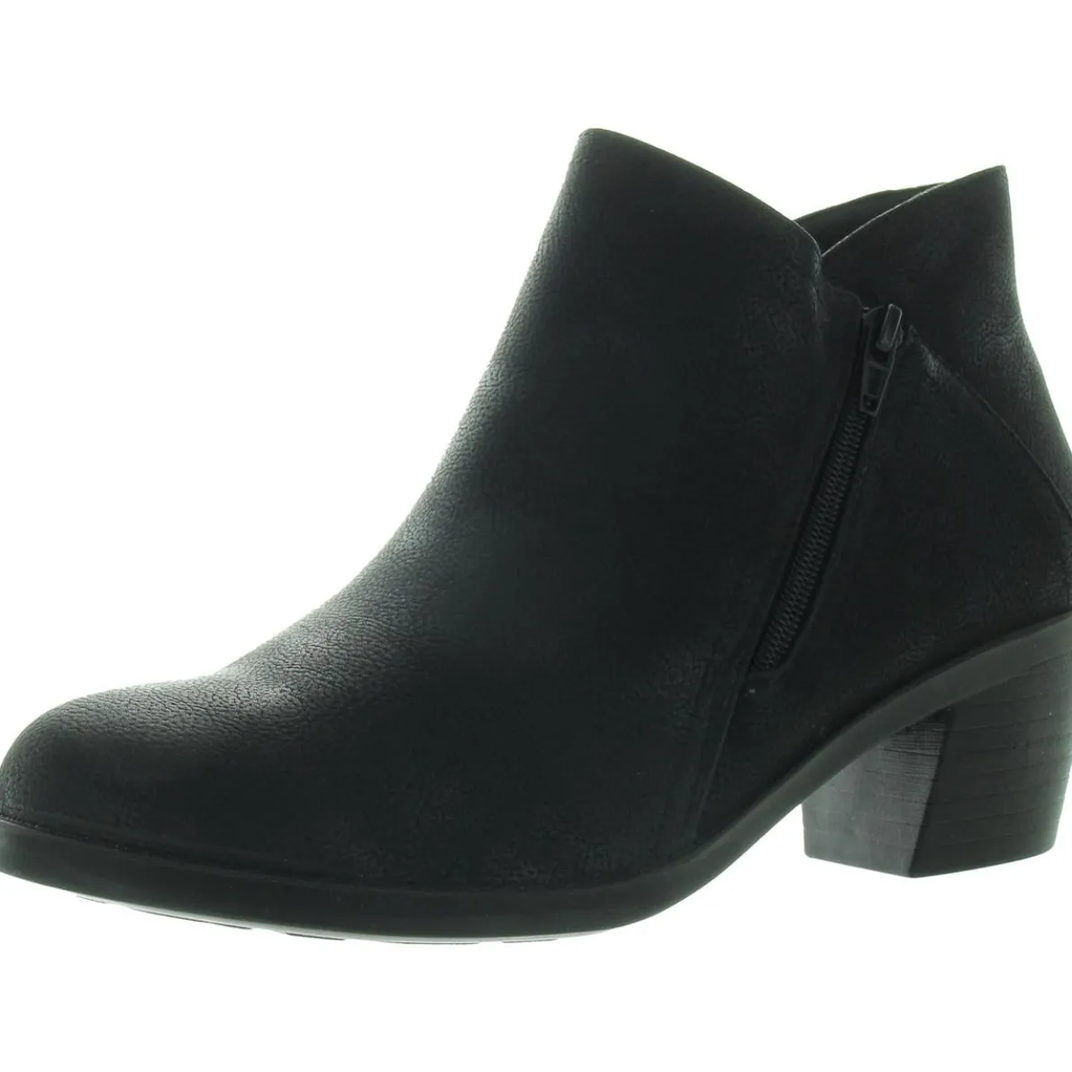 Zipper Faux Leather Booties