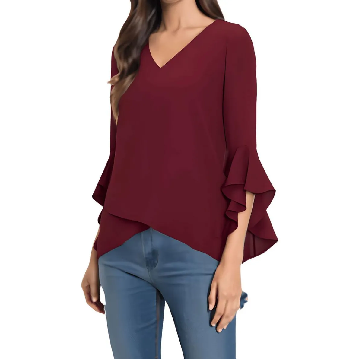 Chiffon V-Neck Blouse