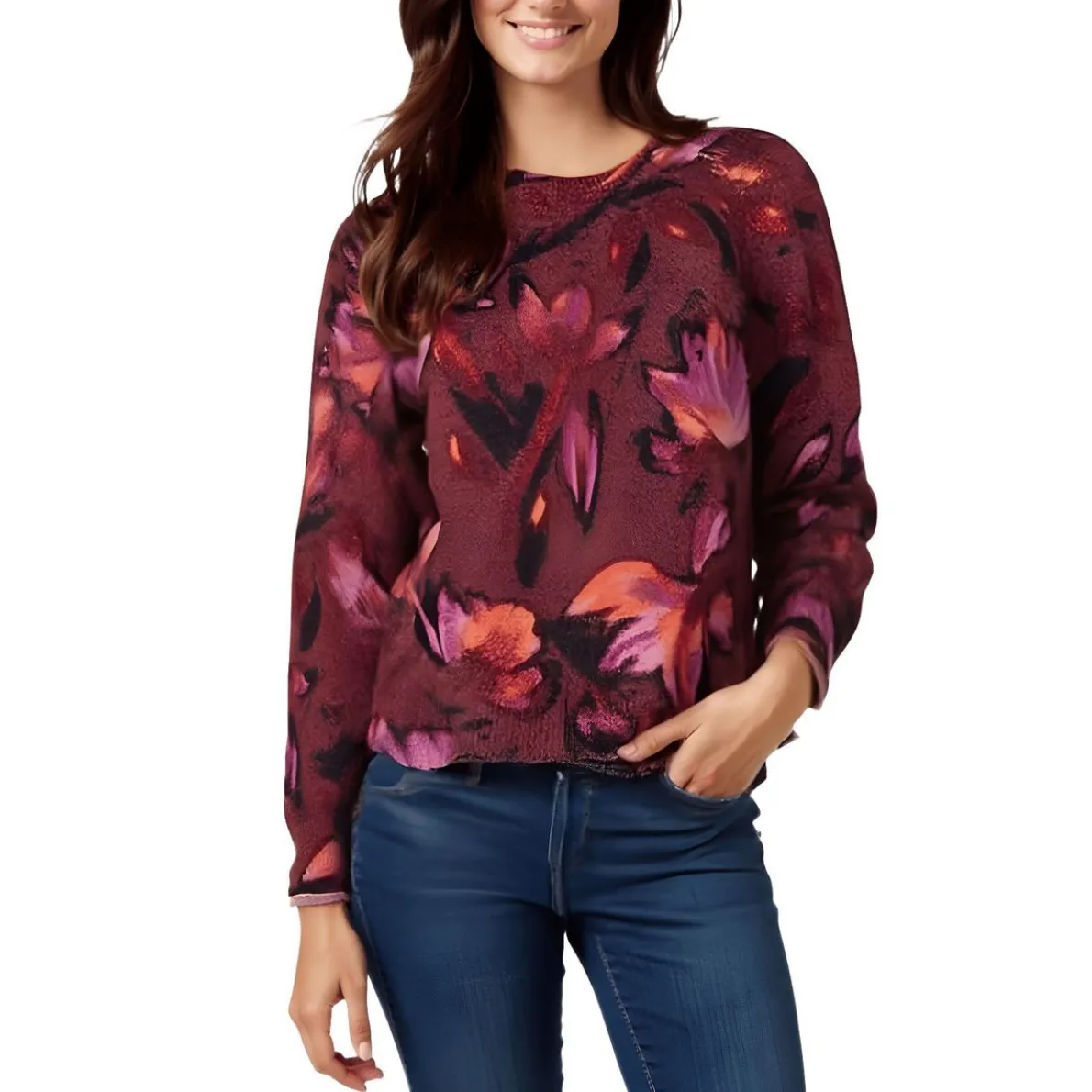 Petites Printed Pullover Sweater