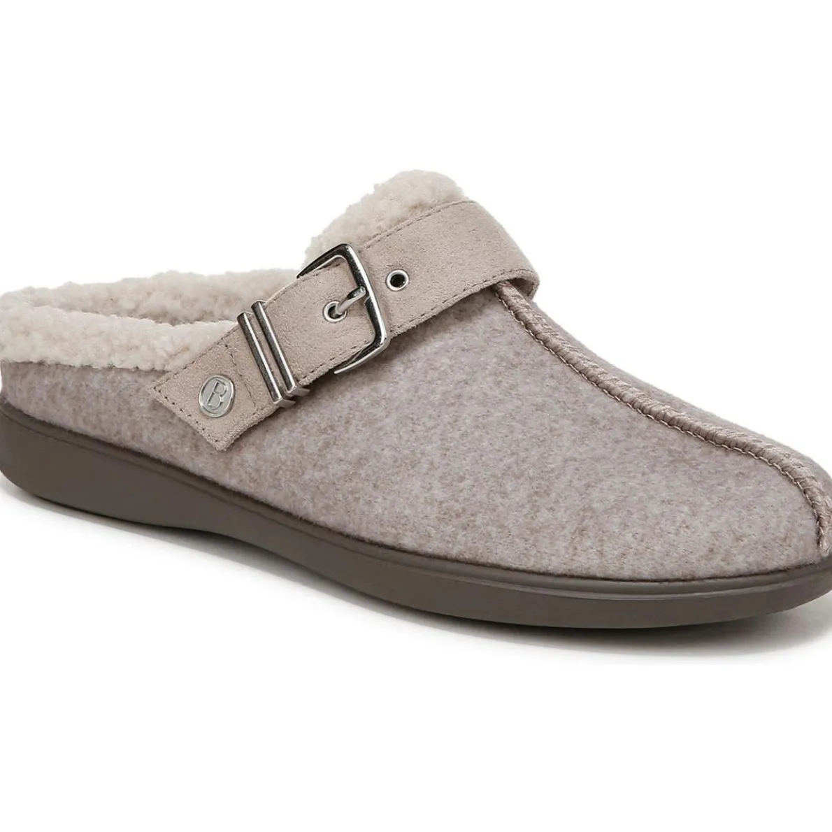 Eternity Buckle Faux Fur Slide Slippers