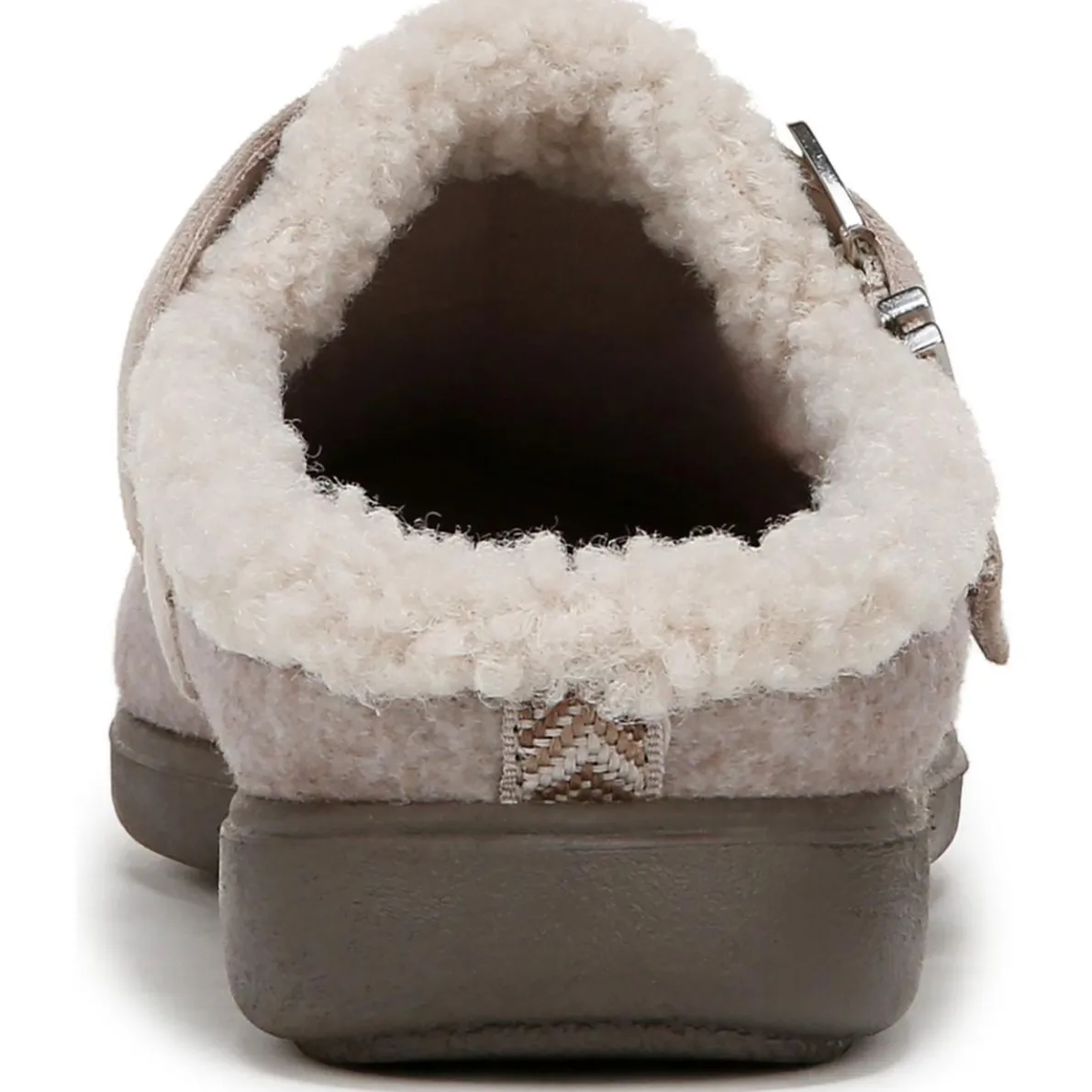 Eternity Buckle Faux Fur Slide Slippers