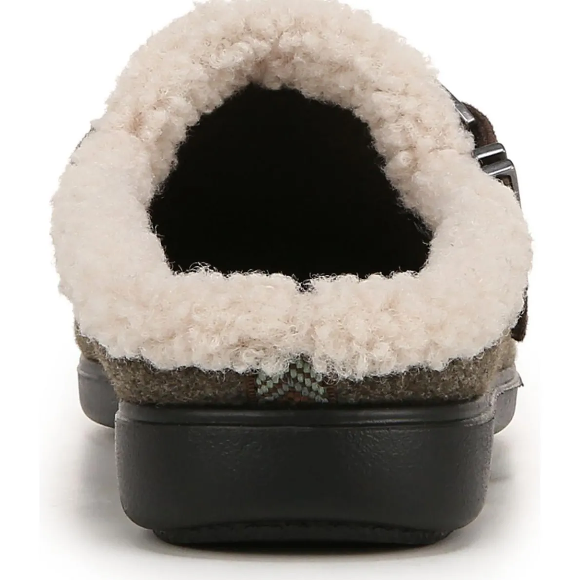 Eternity Buckle Faux Fur Slide Slippers