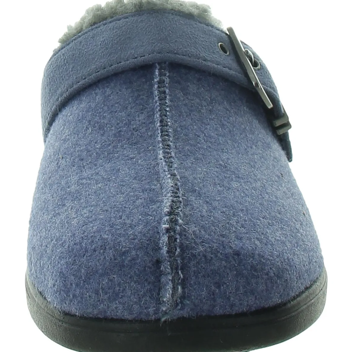 Eternity Buckle Faux Fur Slide Slippers