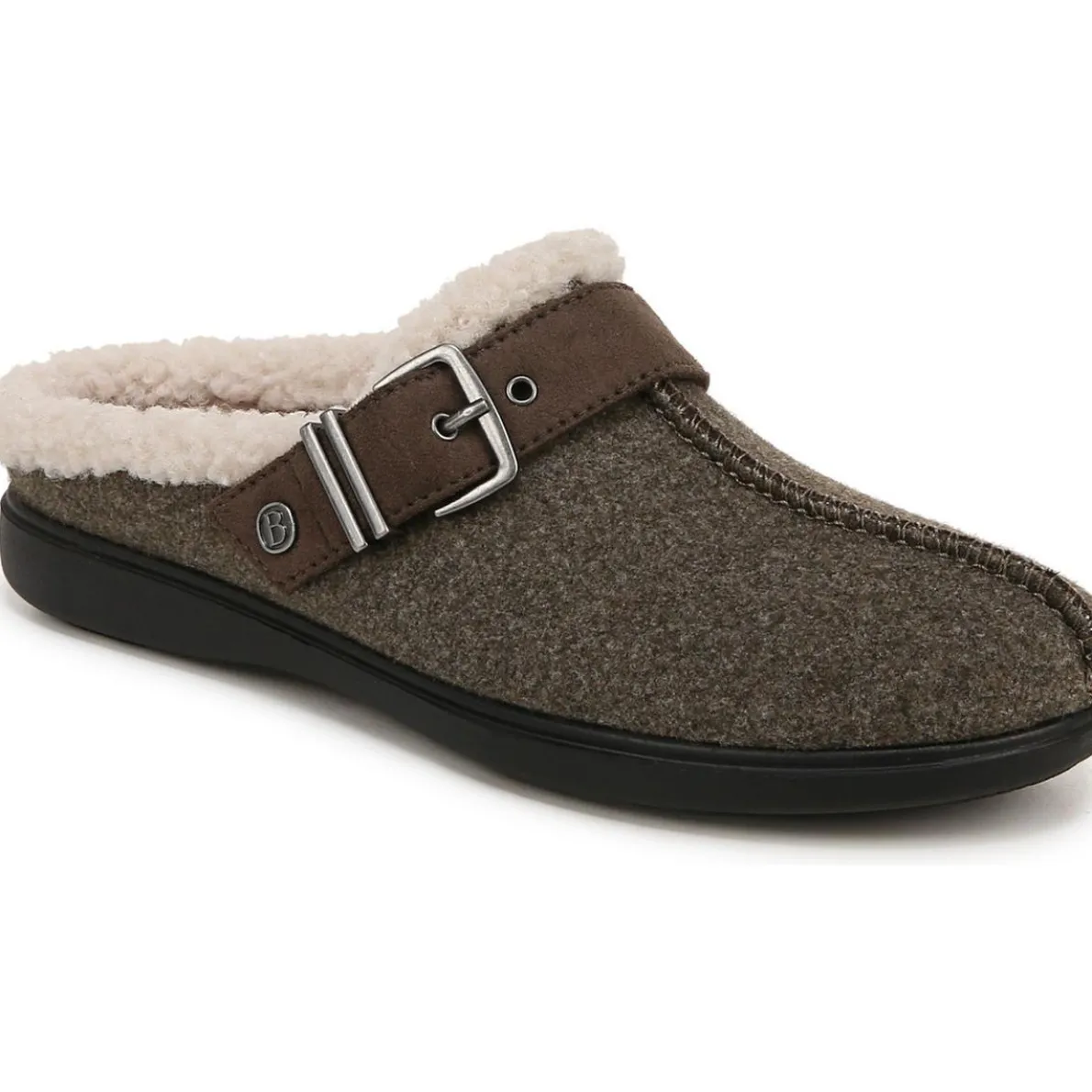 Eternity Buckle Faux Fur Slide Slippers