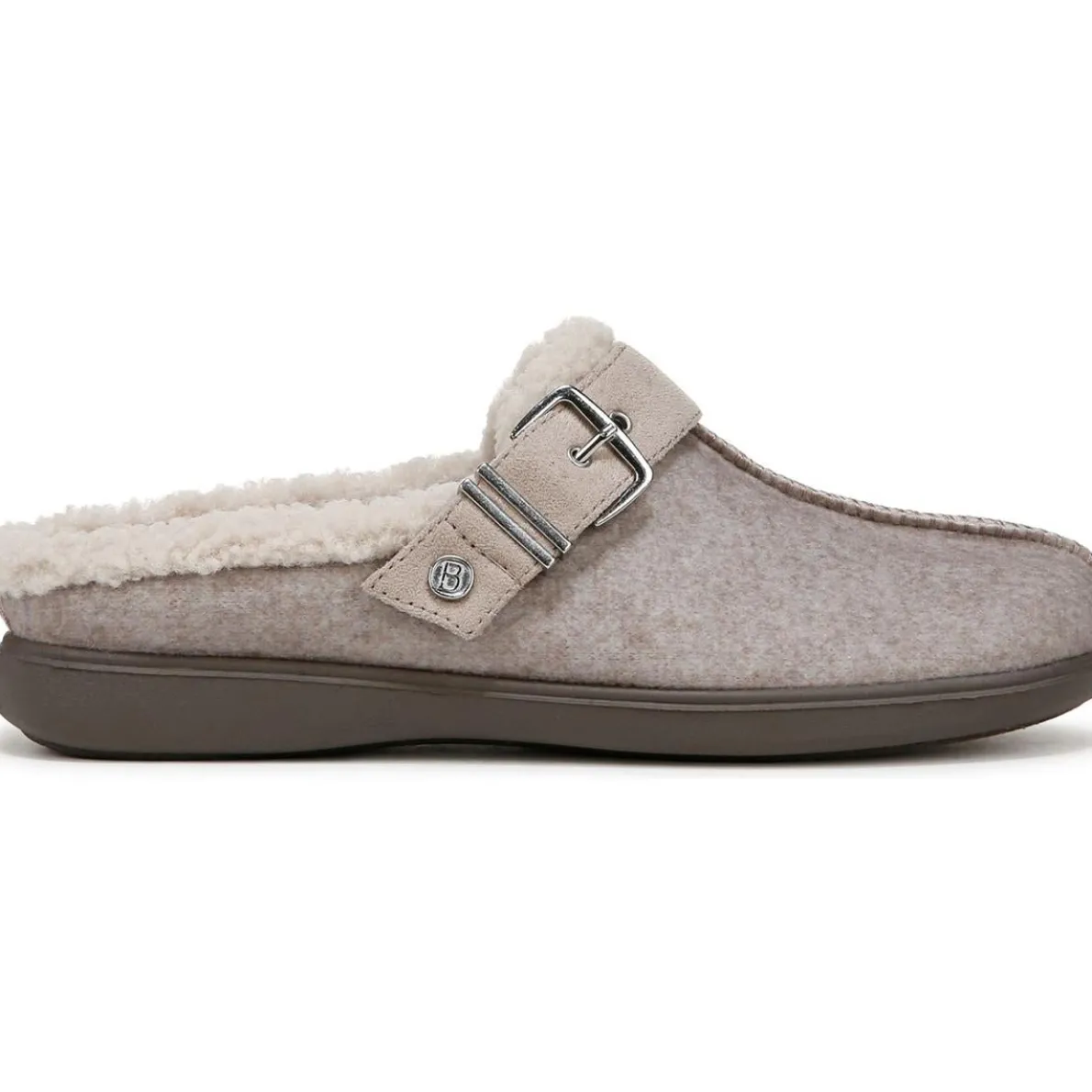 Eternity Buckle Faux Fur Slide Slippers