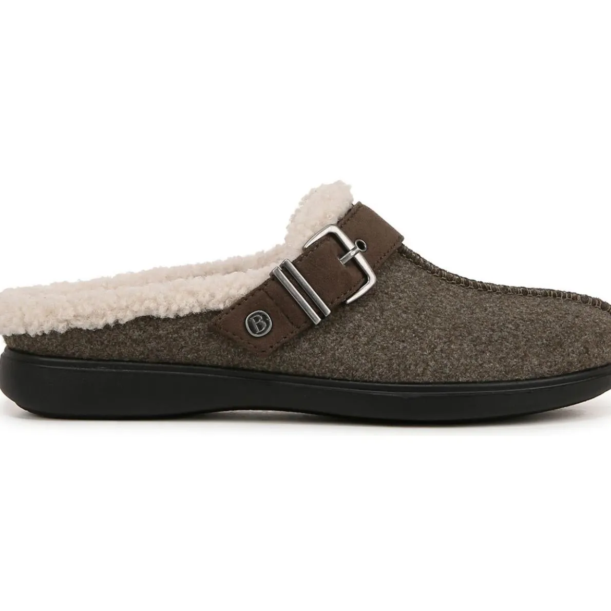 Eternity Buckle Faux Fur Slide Slippers