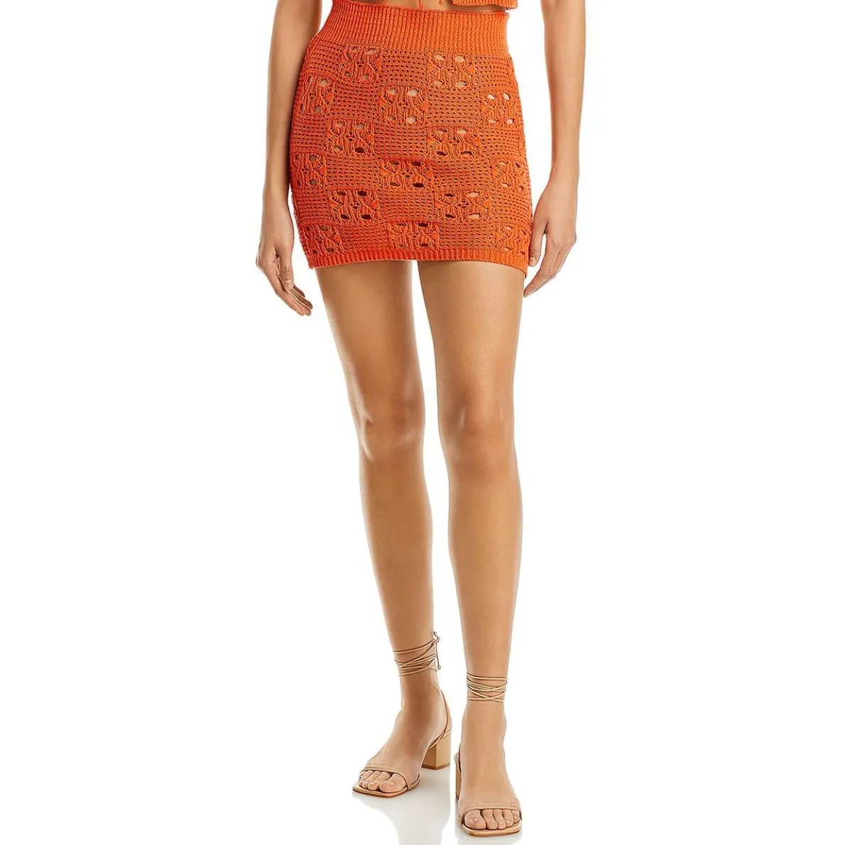 Open Stitch Short Mini Skirt