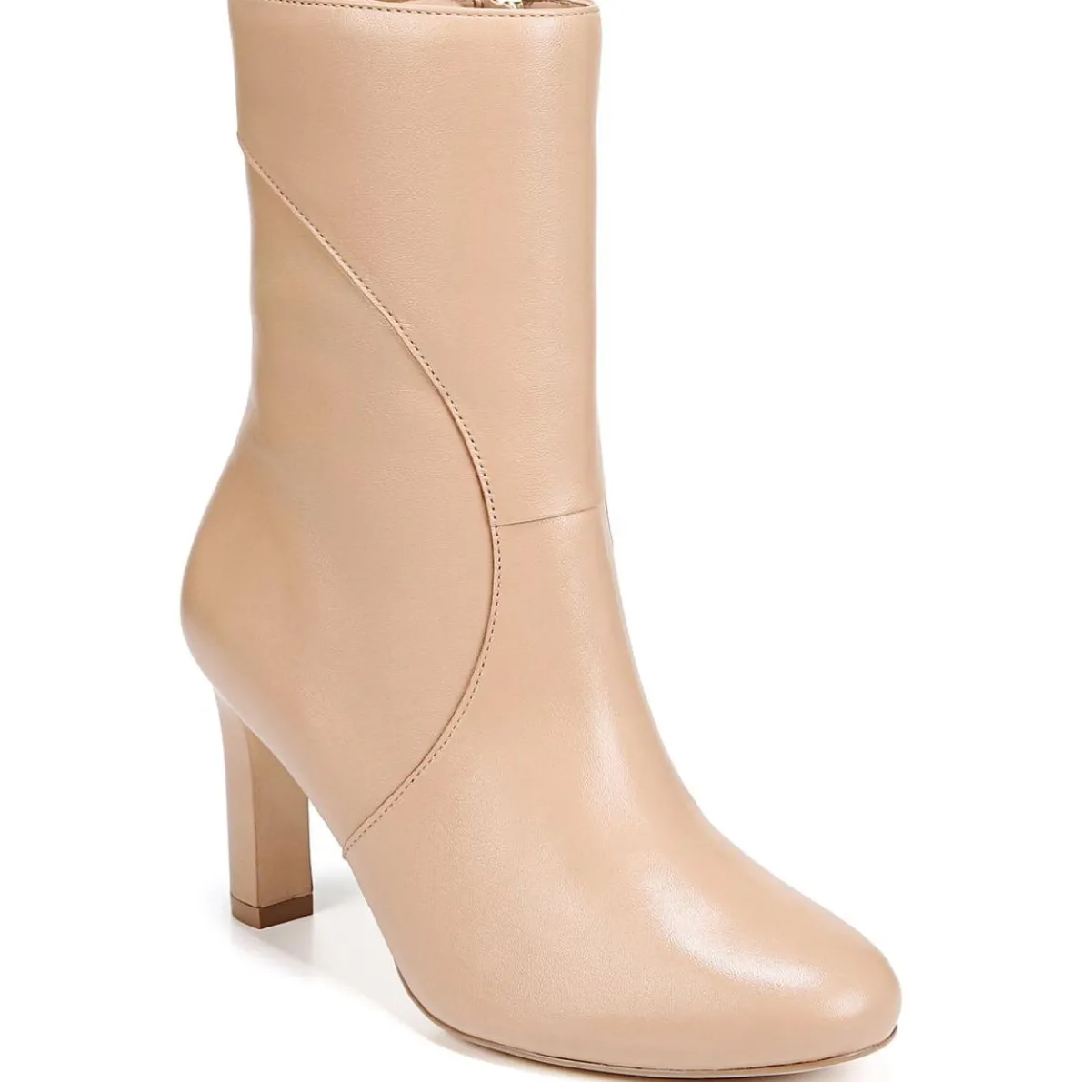 Harlene Zipper Leather Ankle Boots