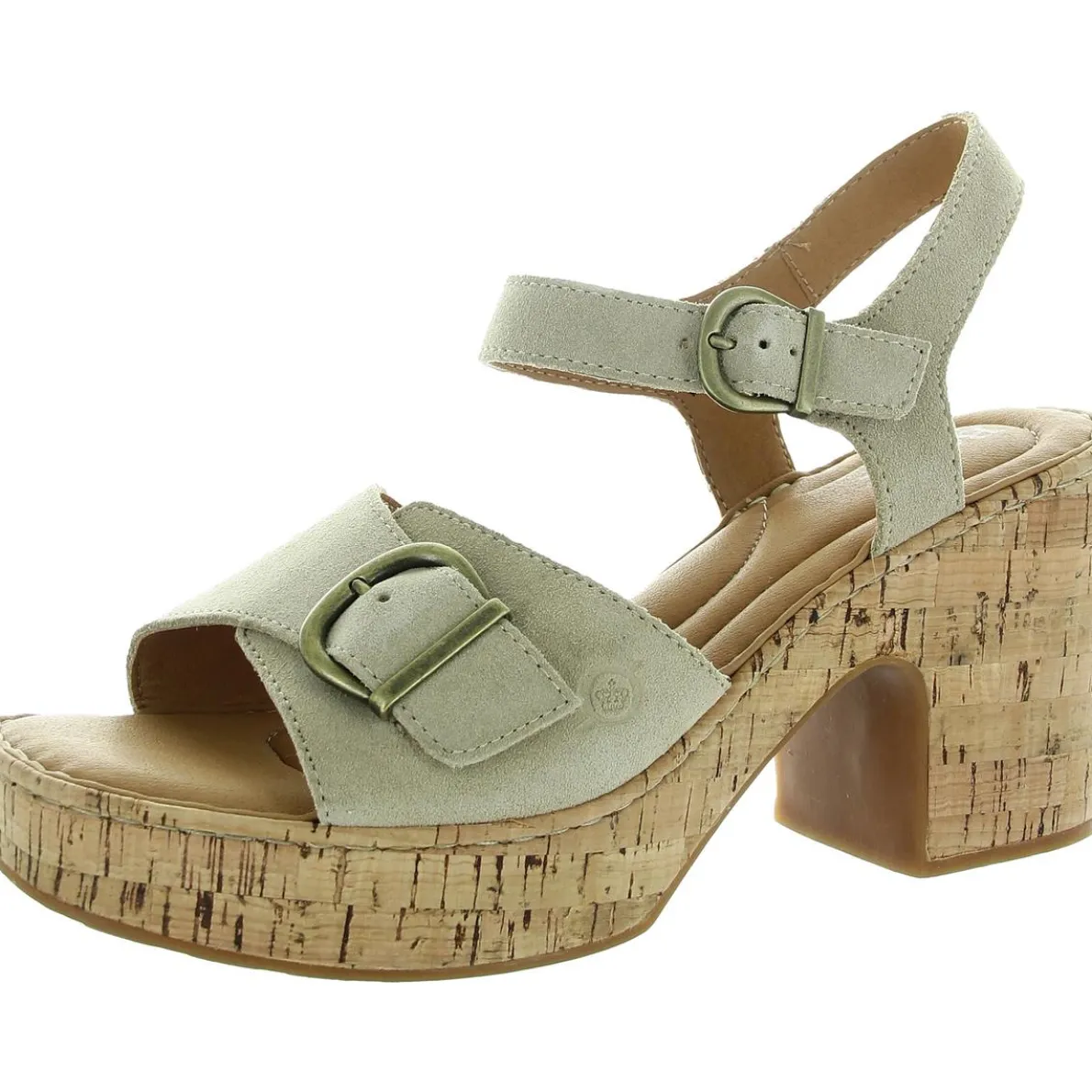 Buckle Leather Platform Sandals