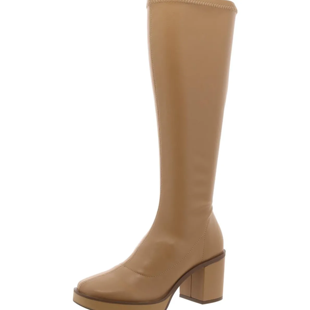 ALONDRA Faux Leather Platform Mid-Calf Boots