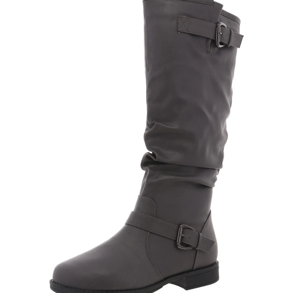 Wide Calf Faux Leather Knee-High Boots