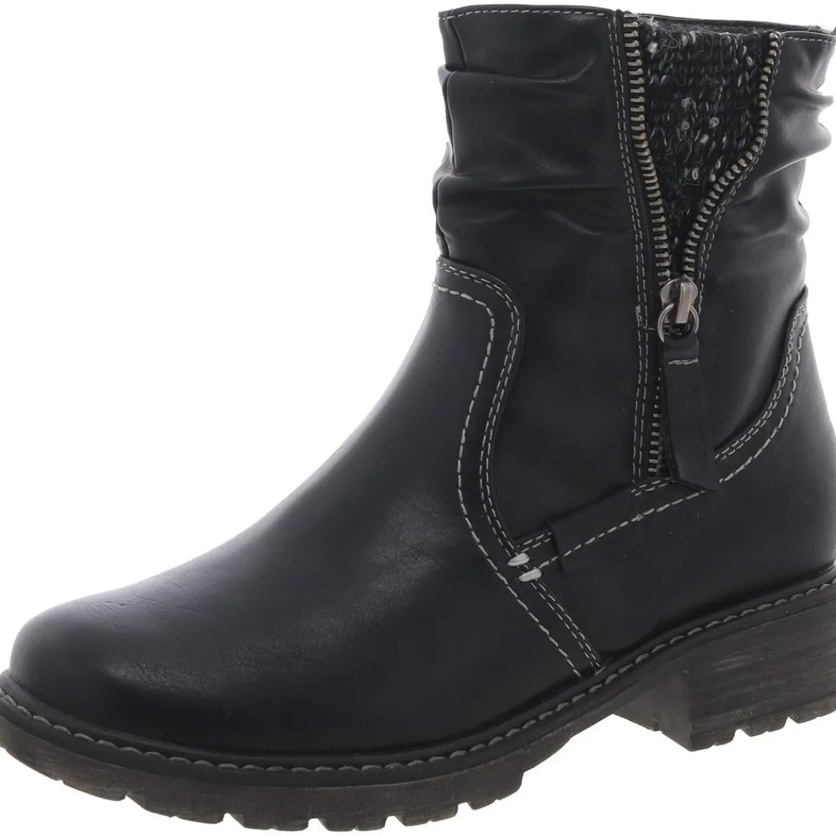 Logger Calgar Zipper Faux Leather Ankle Boots