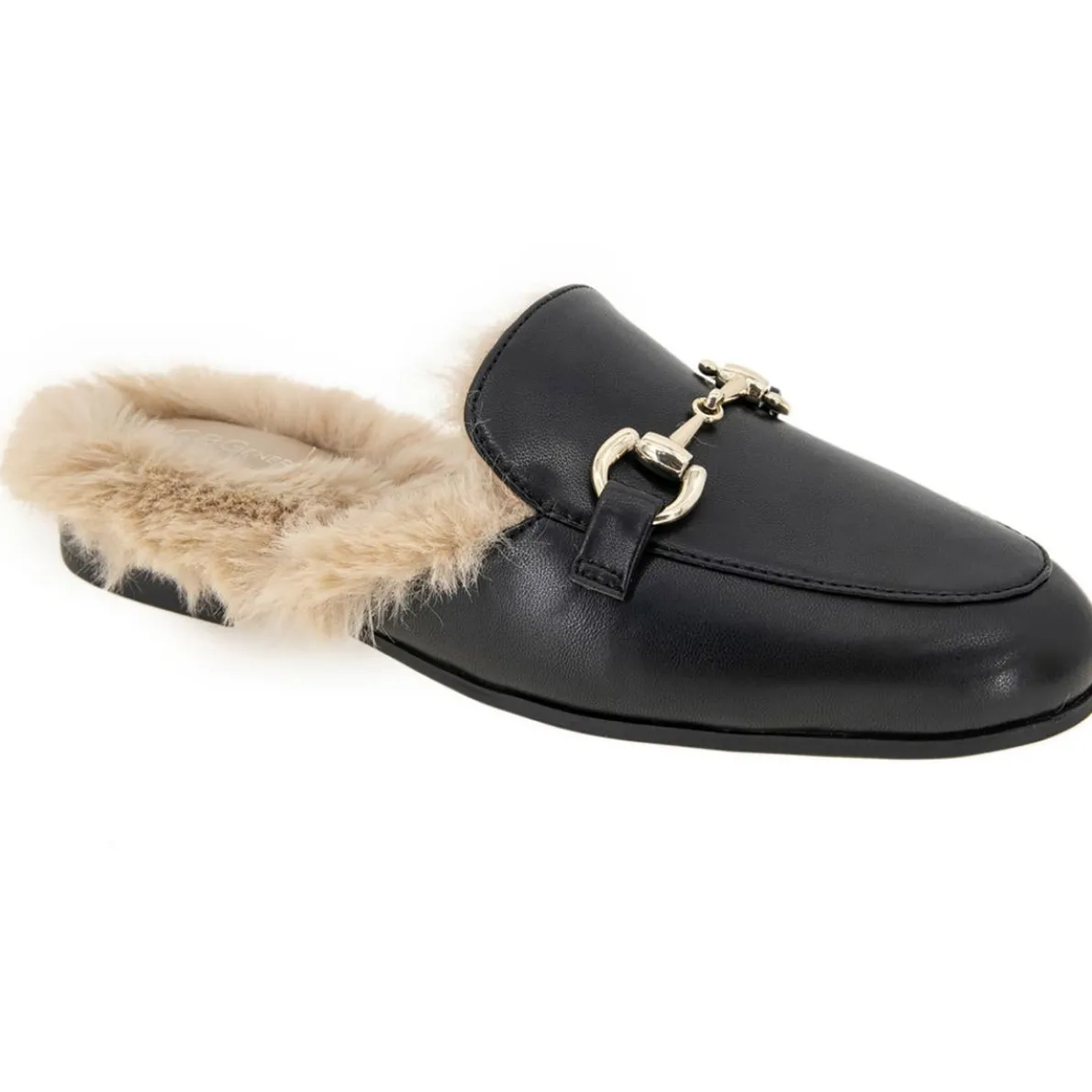 Zorie Faux Leather Loafer Slide Slippers