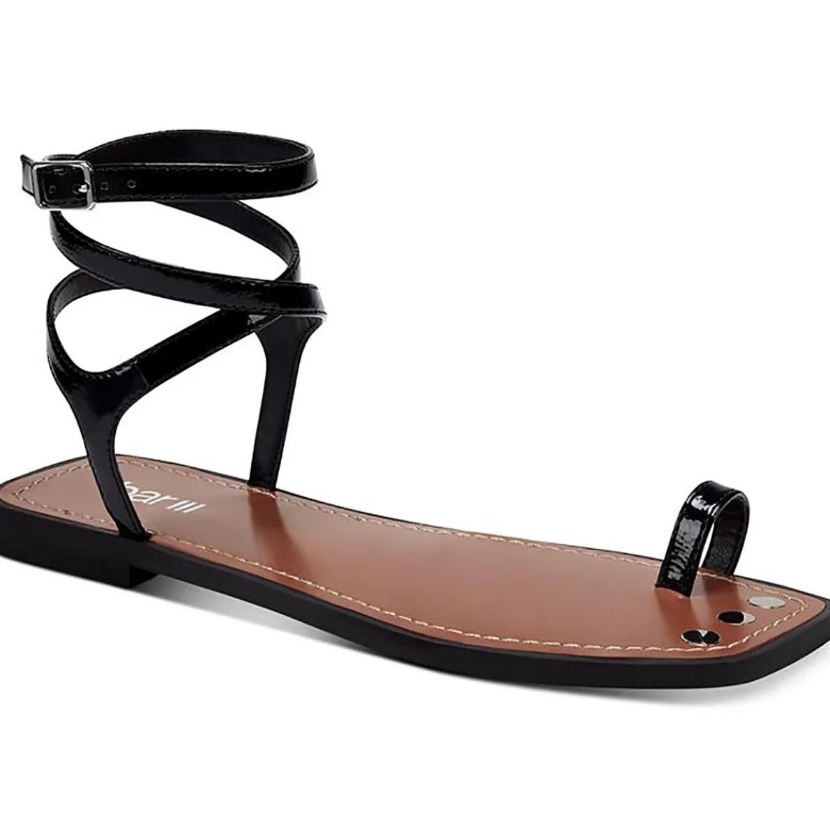 Ryanne Patent Toe Loop Strappy Sandals