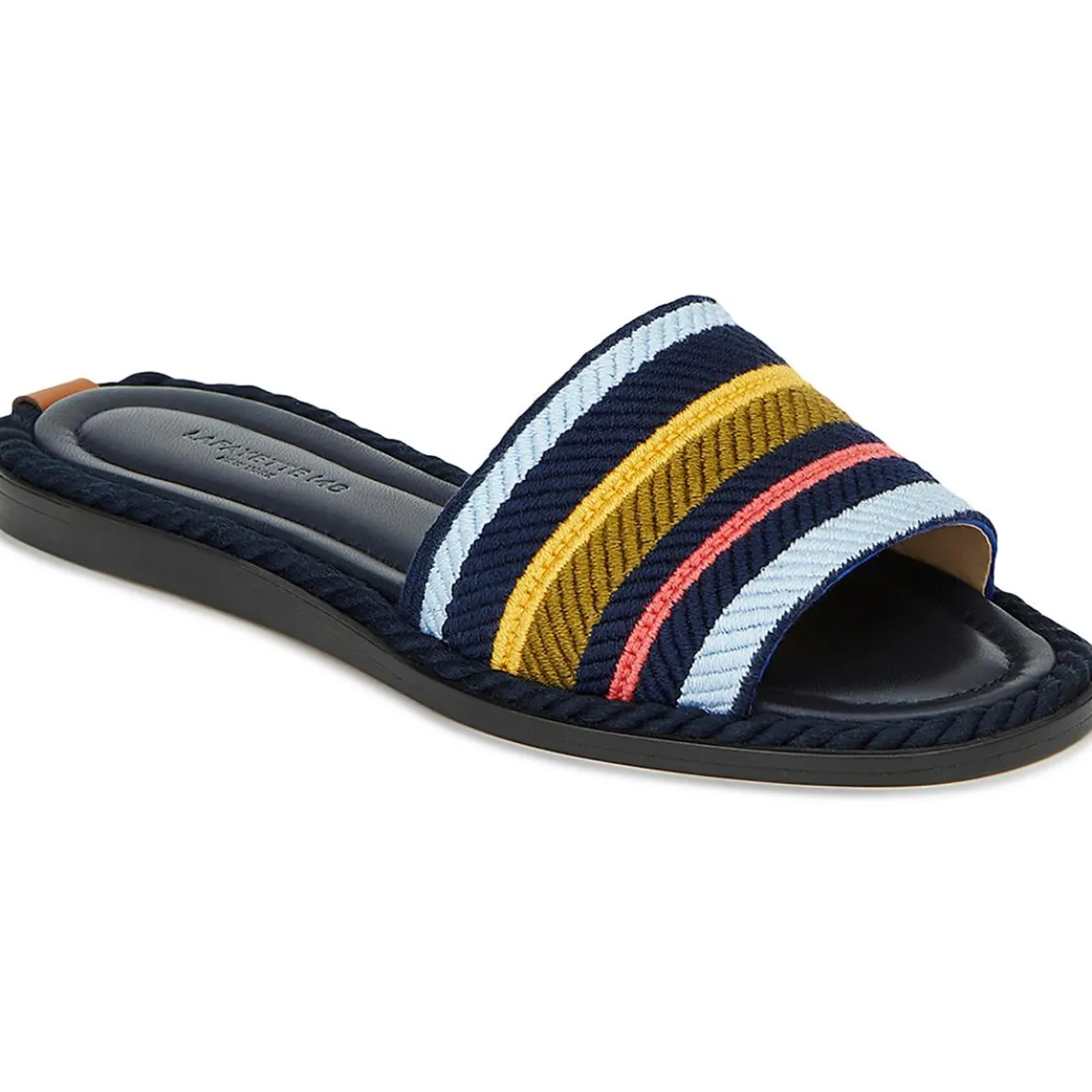TALIA Embroidered Striped Pool Slides